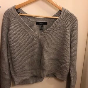 Grey knit V-Neck sweater